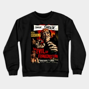 Classic Hammer Horror Movie Poster - The Evil of Frankenstein Crewneck Sweatshirt